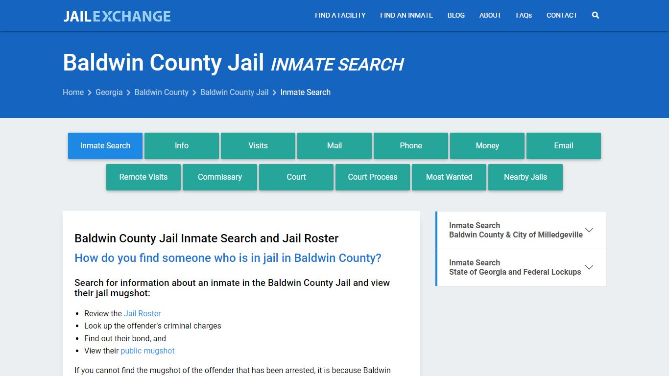 Inmate Search: Roster & Mugshots - Baldwin County Jail, GA